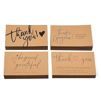 THANK YOU SO MUCH カードセット Amazon | 120枚の絶妙なクラフト紙サンキューカード、小さな